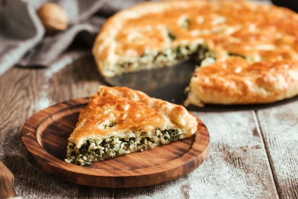 Как приготовить вкусный зелёный пирог с шпинатом и сыром