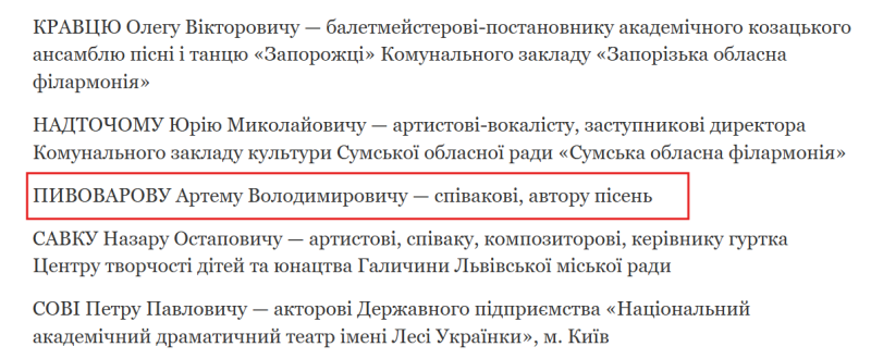 Артем Пивоваров получил звание Заслуженного артиста Украины: кого из звезд еще удостоили почетной награды