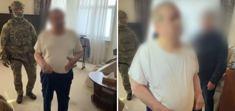 Михаил Поплавский встретил СБУ в брендовых домашних тапочках за более 4000 грн. Фото